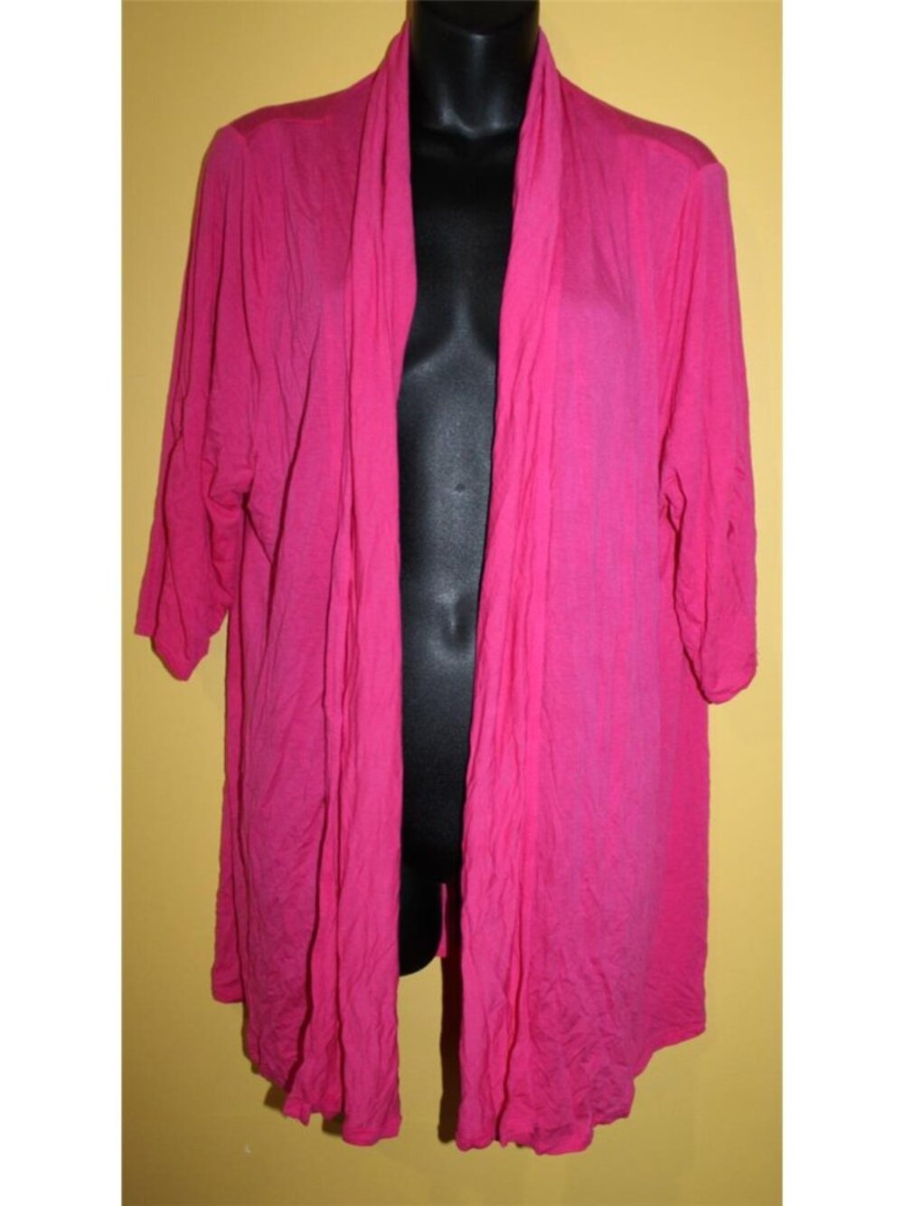Lane Bryant 18/20 Pink Elbow Sleeve Open Front Thin Summer Cardigan 2x Overpiece